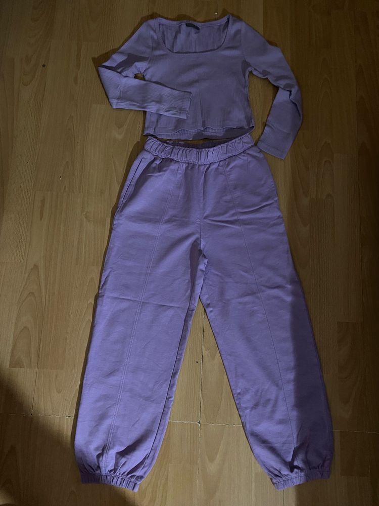 Fioletowy komplet dla dziewczynki 140cm
