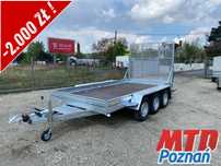 Niewiadów | 400X190X18 | DMC 3,5T | R14C | K4035 | Z RAMPĄ NAJAZDOWĄ | DO PRZEWOZU MASZYN I POJAZDÓW 3 OSIOWA | RATY | LEASING |  Przyczepa laweta pod minikoparki 400x190x18 cm DMC 3500 KG MOCNA!