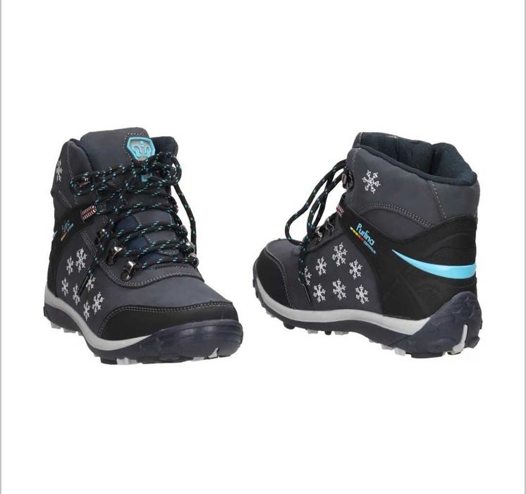 Granatowe trapery damskie zimowe Purlina