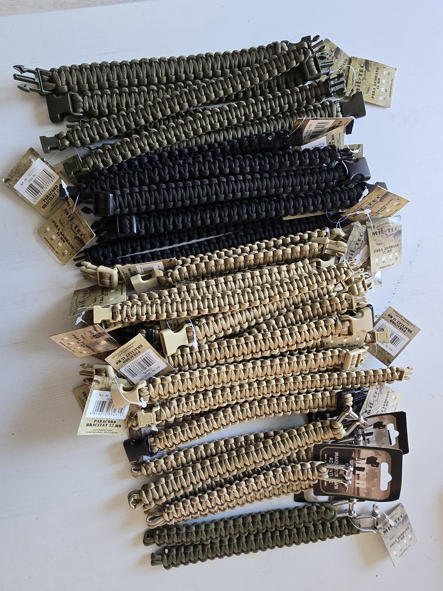 Bransoletka przetrwania paracord Mil-Tec MFH pakiet 43 szt. NOWE