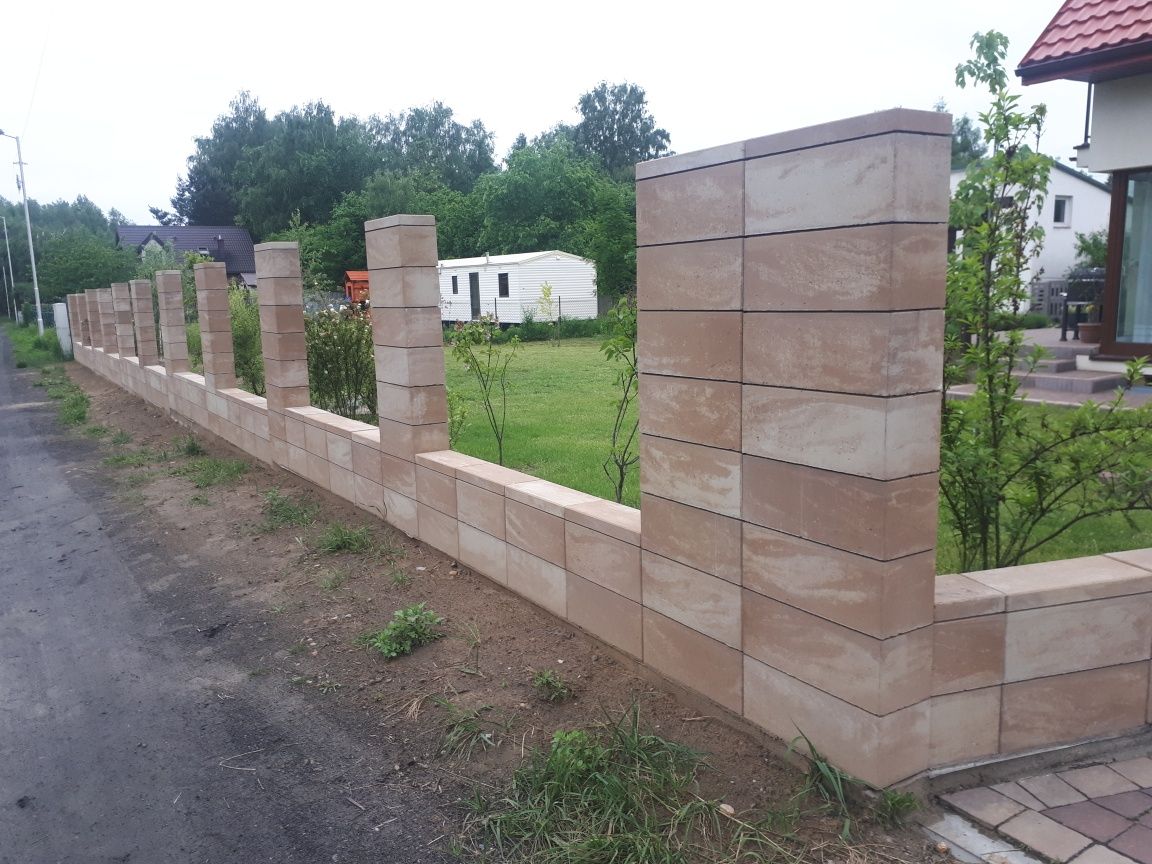 Ogrodzenia bloczek biały,marago, gładki,pustak,ogrodzenie 50x20