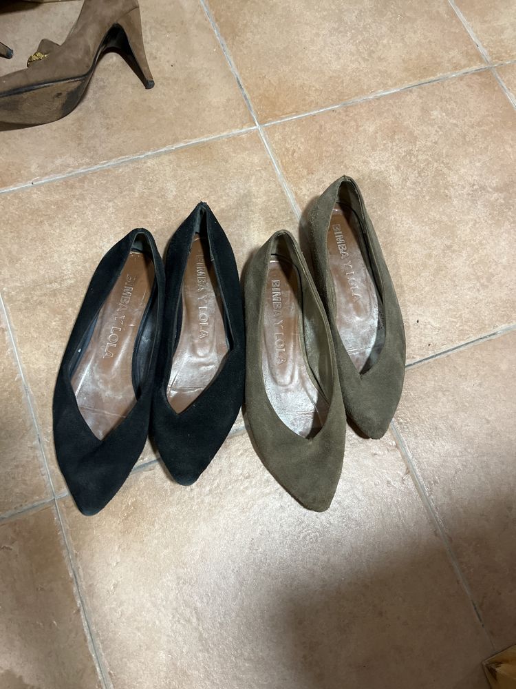 Sapatos rasos  em pele bimba e lola