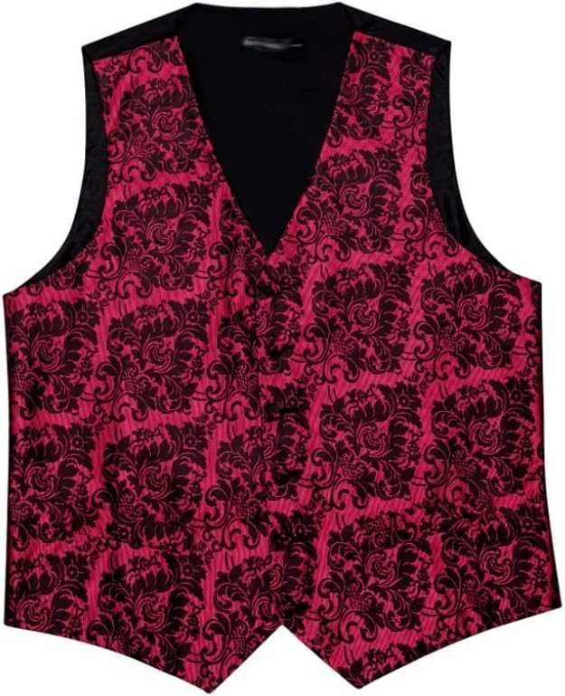 S M L XL  Kamizelka Krawat elegancka garnituru CZERWONA CZARNA zestaw