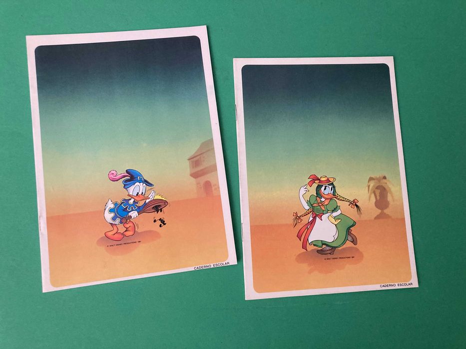 Colecção 8 Cadernos Escolares 50 Anos Pato Donald Ambar Anos 80