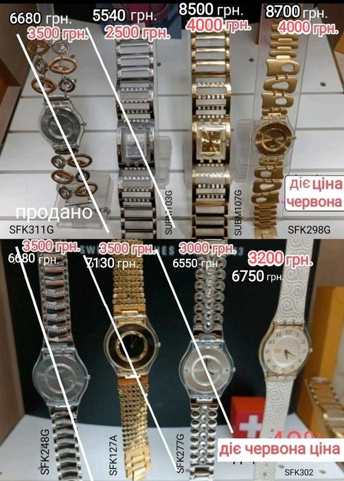 Годинники Swatch -50-60% Розпродаж магазину