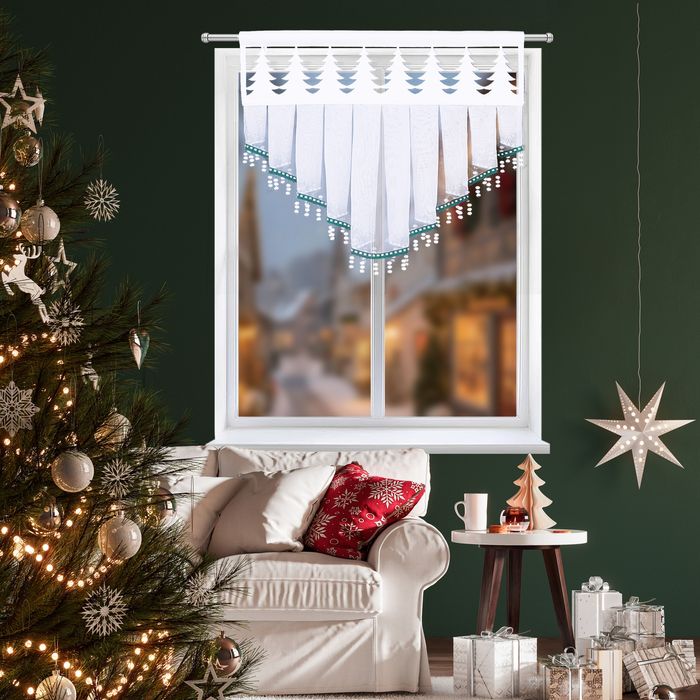 Panel świąteczny z choinkami i pomponikami