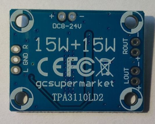 Усилитель на микросхеме TPA3110, класс D, 2х15 W