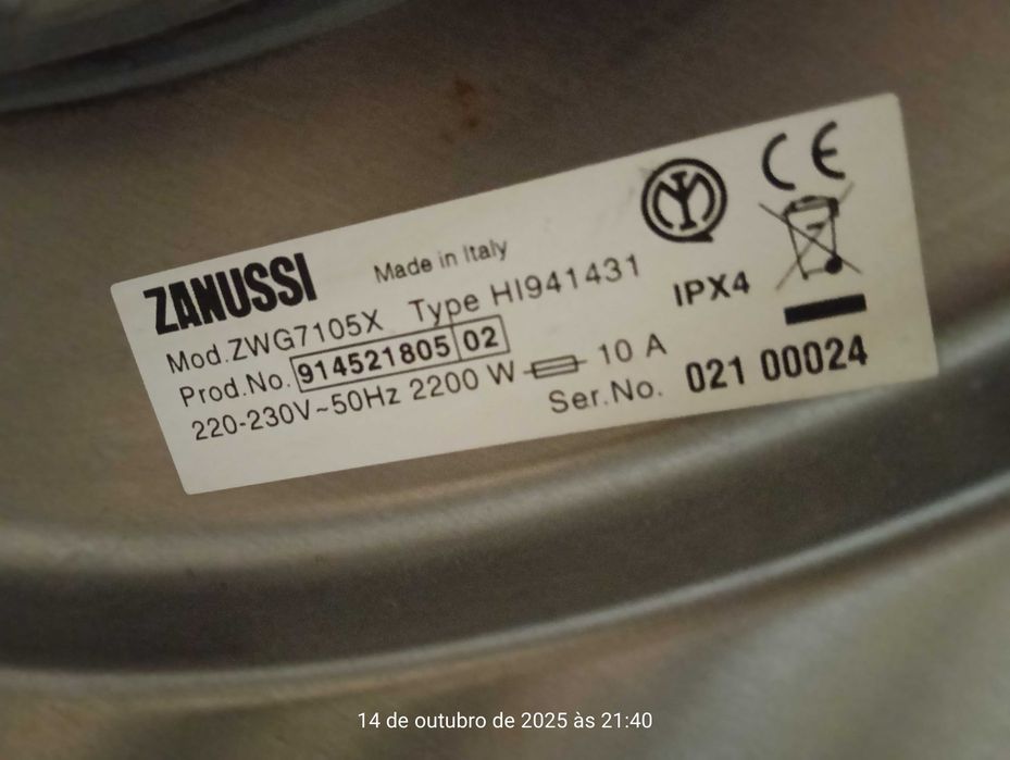 Máquina lavar Zanussi