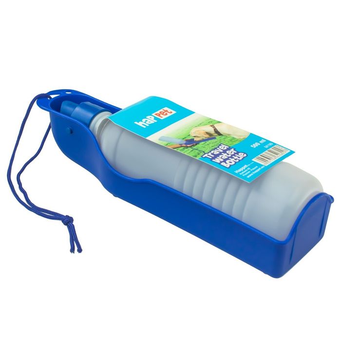 Butelka podróżna dla psa rozkładana niebieska 500 ml