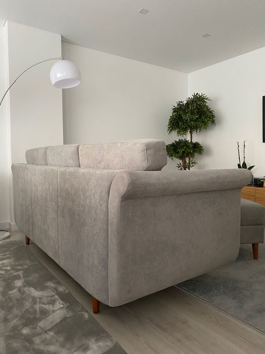 Sofá de 3 lugares com chaise longue modular