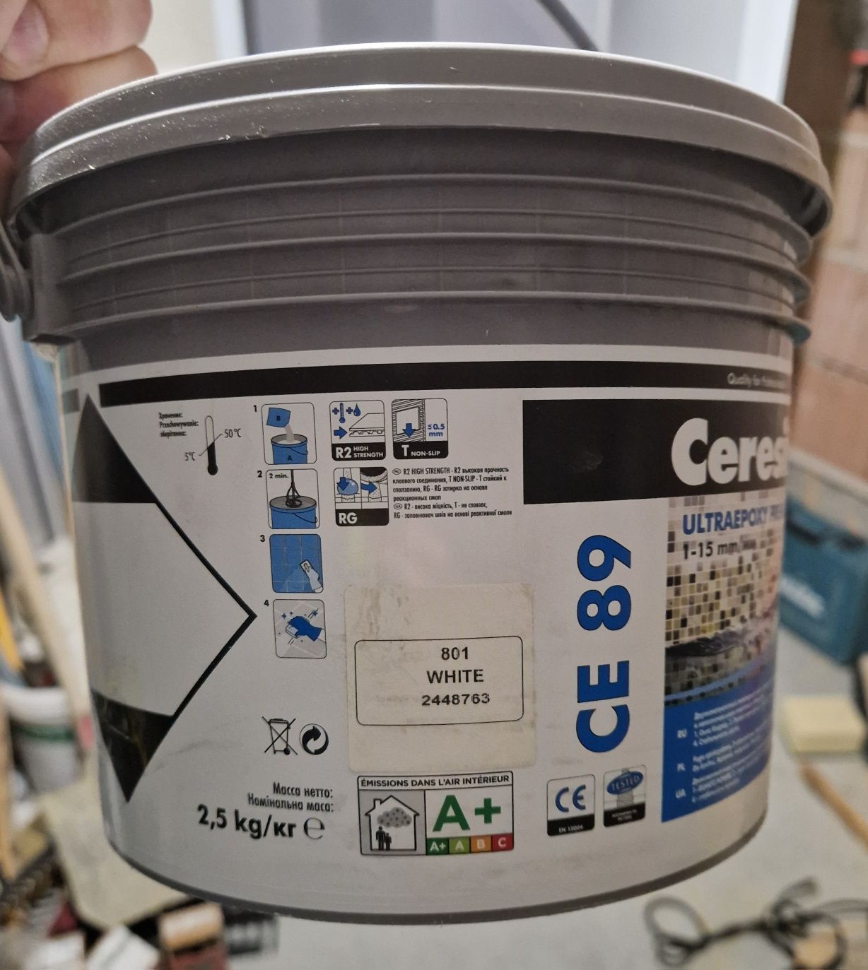 Fuga epoksydowa. Ceresit Ultraepoxy CE 89 nr 801 Cristal White
