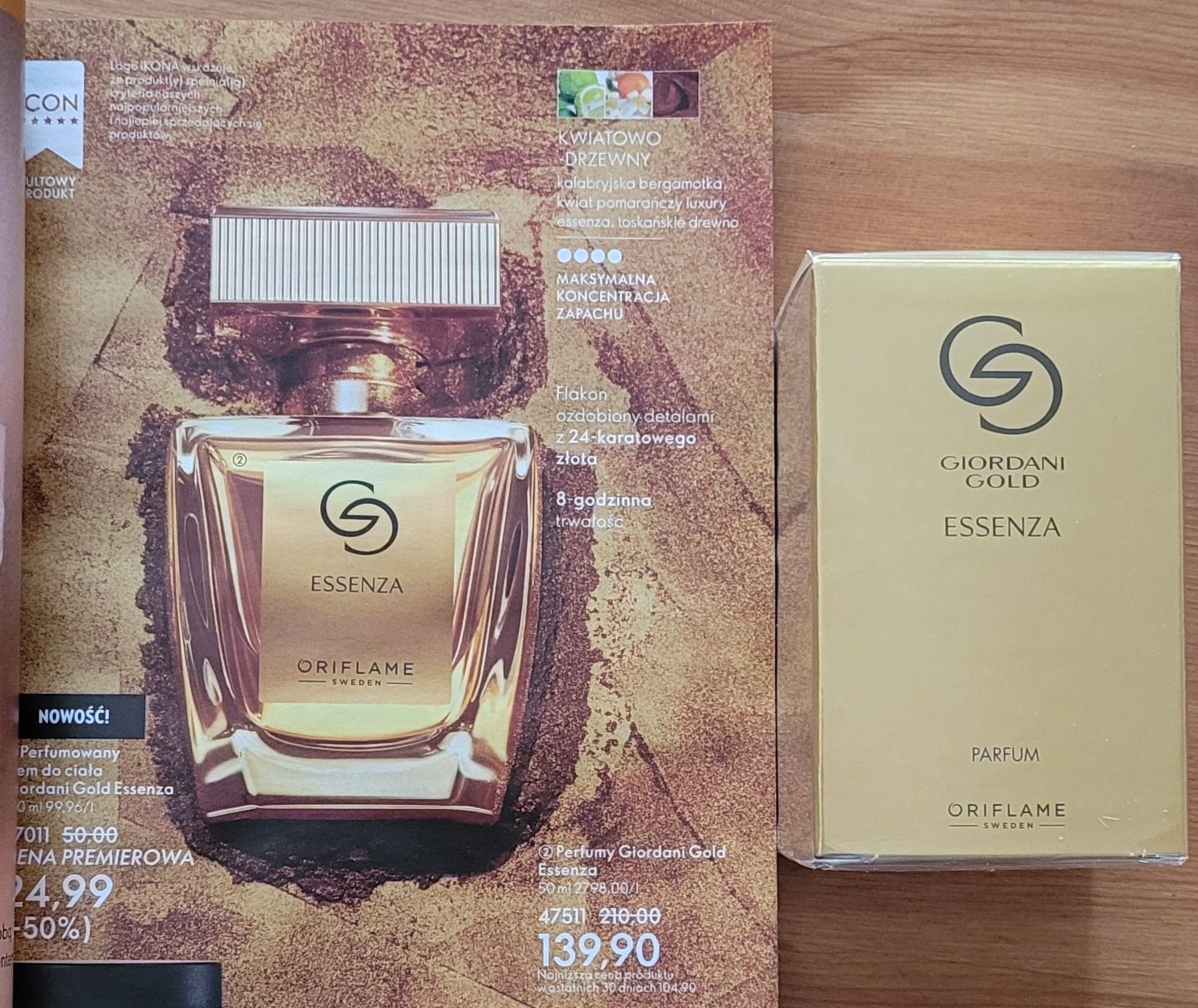 Perfumy Oriflame Essenza Giordani Gold  50 ml nowe