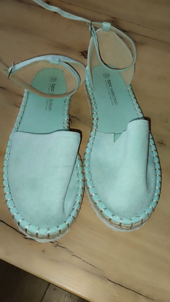 Espadryle zapinane 39 miętowe buty damskie letnie Bon Prix