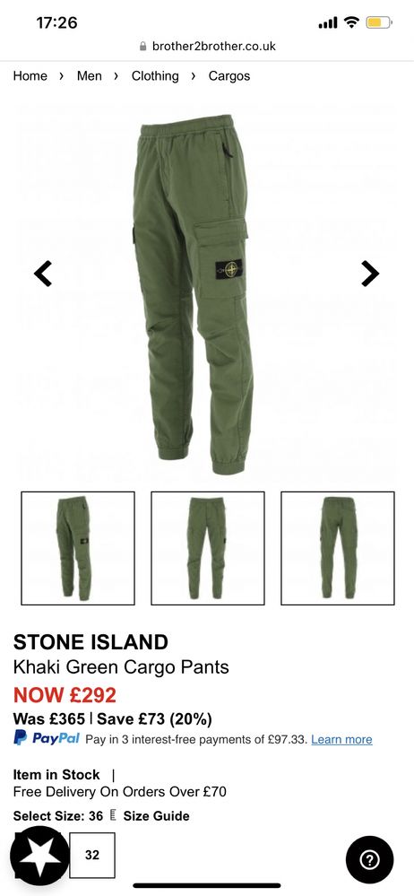 Штани чоловічі STONE ISLAND Cargo Pants. Оригінал!