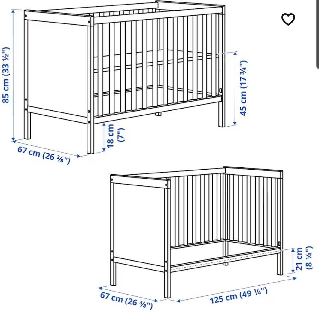 Łożeczko niemowlęce Ikea Sundvik