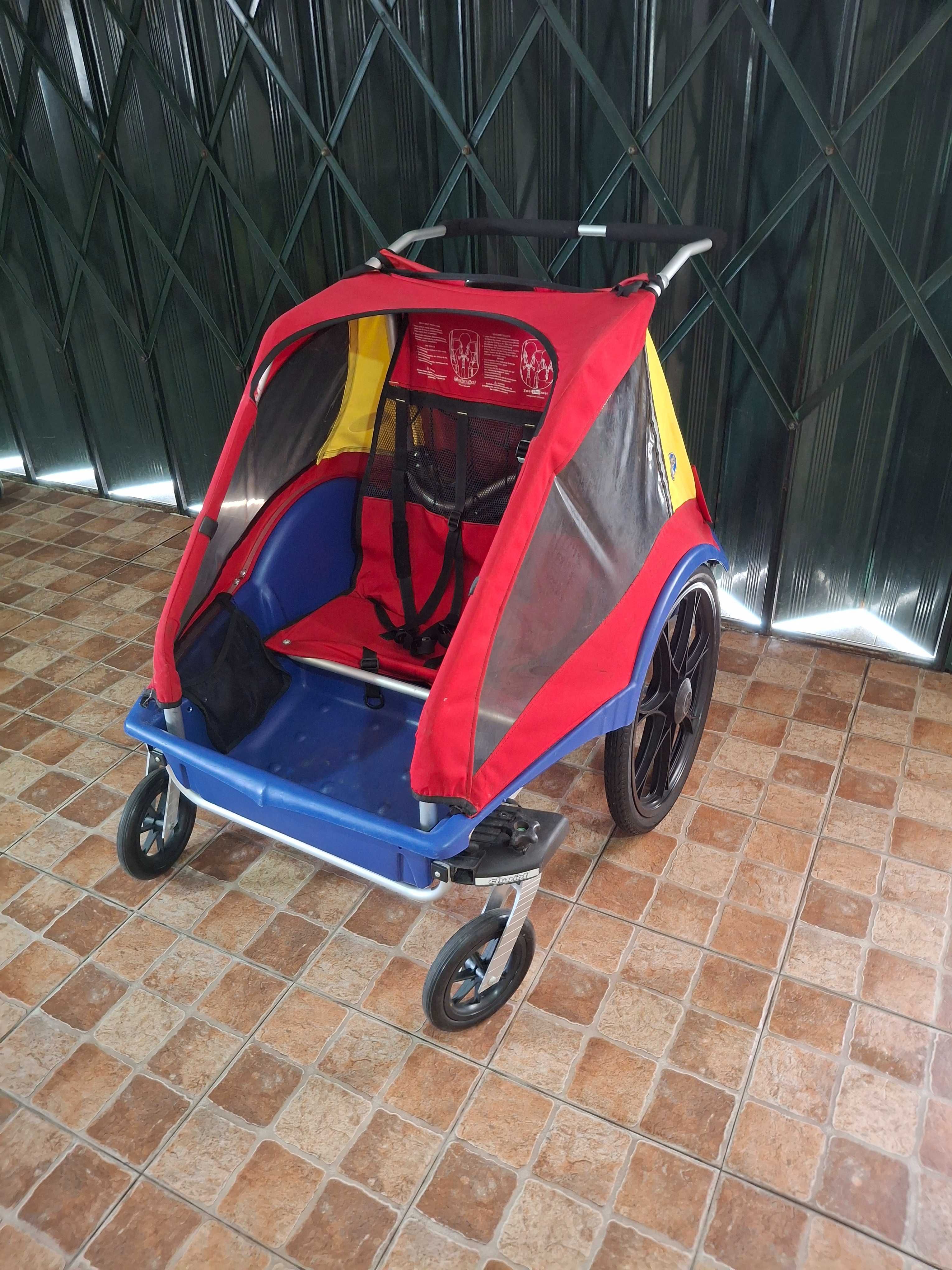 Atrelado de bicicleta para 2 crianças