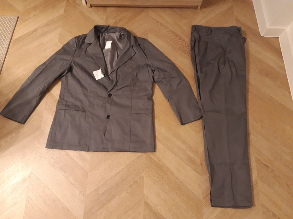 Ubranie robocze, drelich, szare i granatowe