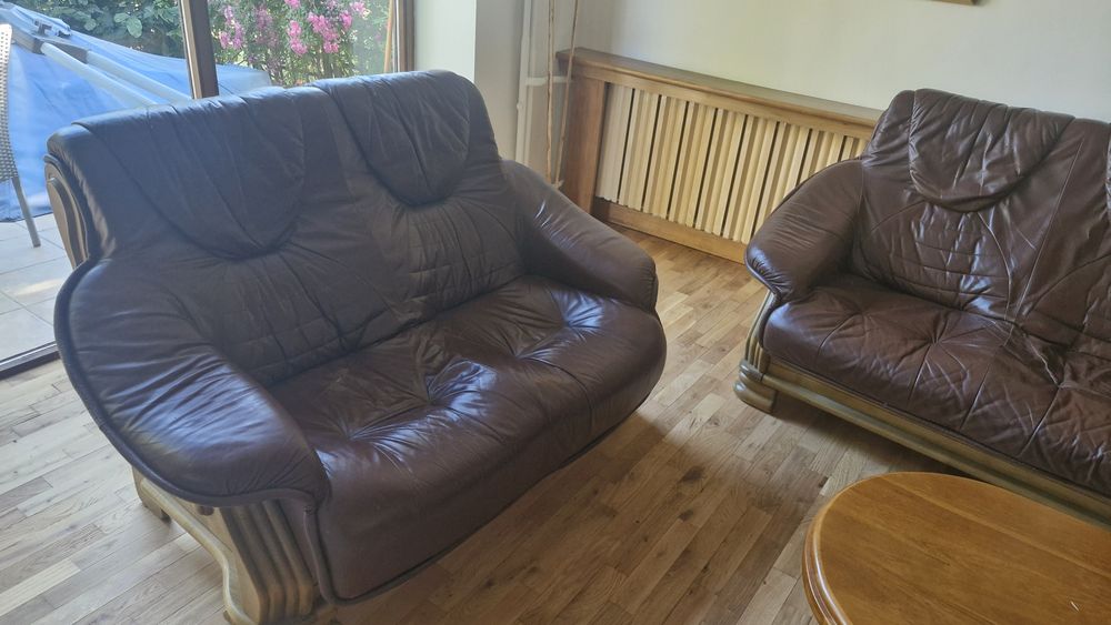 Komplet wypoczynkowy skórzany