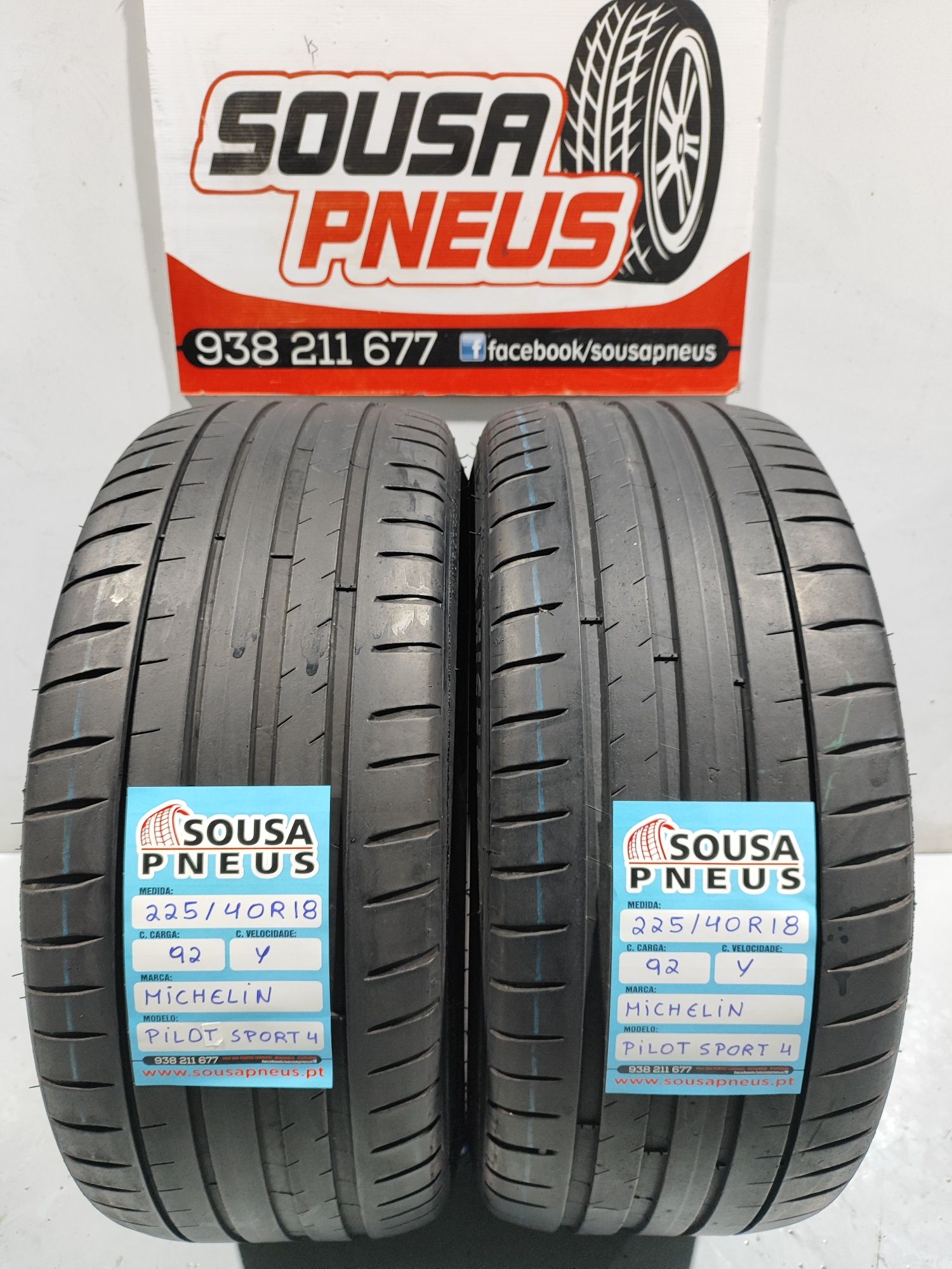 2 pneus semi novos 225-40R18 Michelin - Oferta dos portes