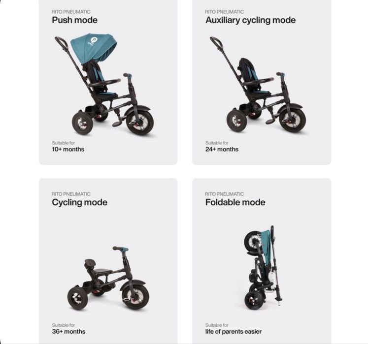 Трехколесный велосипед Qplay Rito Rubber Black