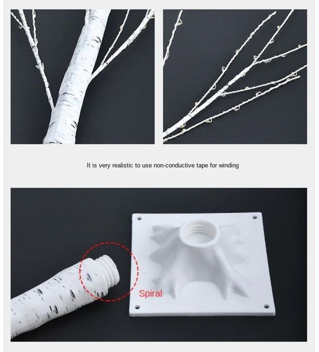 Новорічне освітлення береза Сніг LED теплий білий 1,5 метра