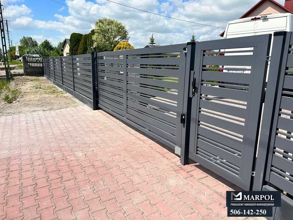 Ogrodzenie panelowe,płyta betonowa,montaż,brama,furtka aluminium stal