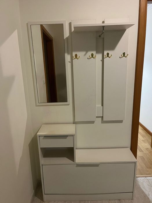 Conjunto de entrada com sapateira + cabides + espelho