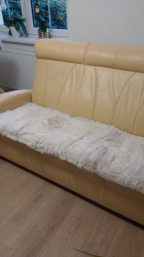 Zestaw wypoczynkowy skórzany firmy Kler