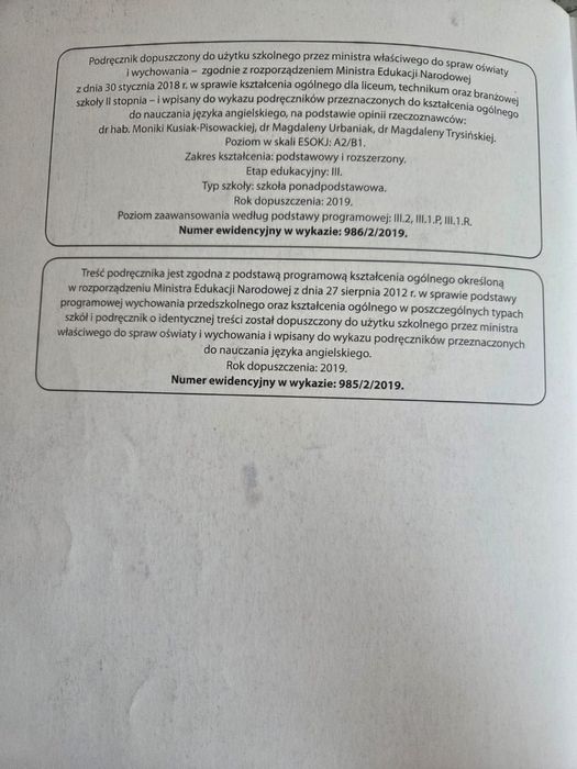 Angielski Vision 2 A2/B1 podręcznik