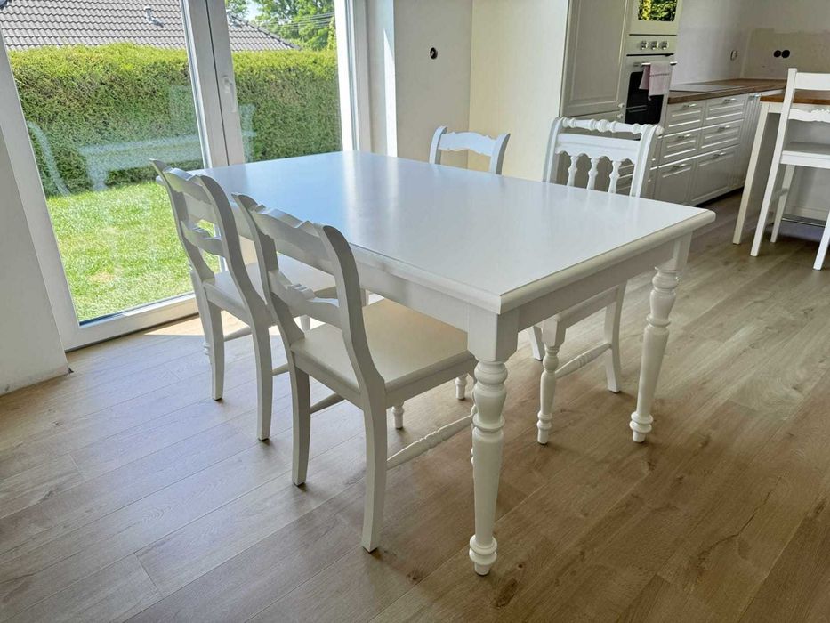 Stół drewniany , stylowy, jadalnia, kuchnia, salon, styl Landhaus