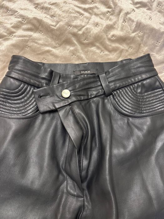 Шкіряні штани HUKH • чорні • преміальний крій • гарний стан