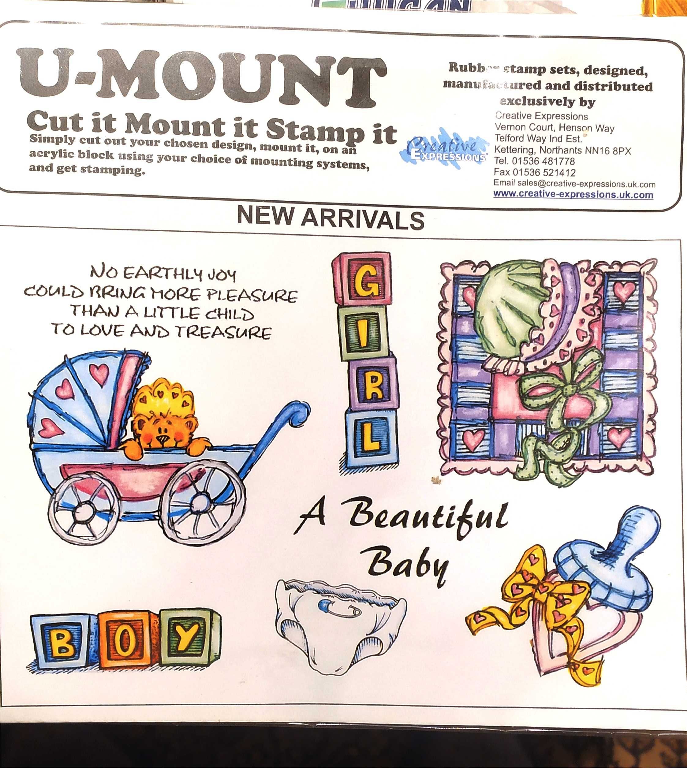 Stempel gumowy Creative Expressions - Narodziny, dziecko, scrapbooking