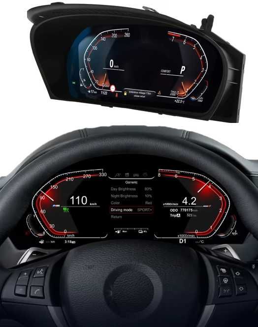 Zegary Cyfrowe LCD BMW E90 E91 E92 E93 Digital Dashboard Linux