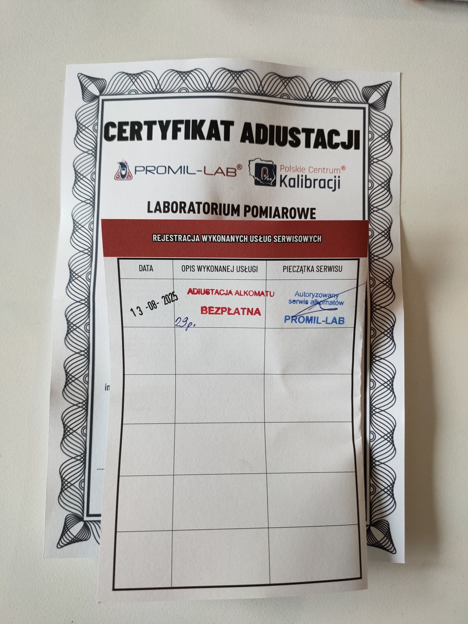 Alkomat AF-35 Premium elektrochemiczny po kalibracji z ustnikami