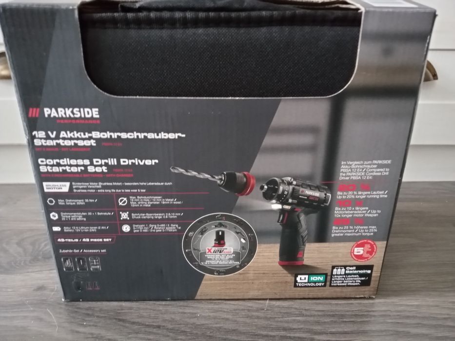 Parkside Performance PBSPA E4 12V wiertarko-wkrętarka zestaw
