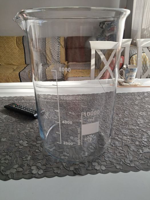 Simax zlewka 10000 ml 10 L plus kolba DWK 2000 ml 2 L borokrzem nowe