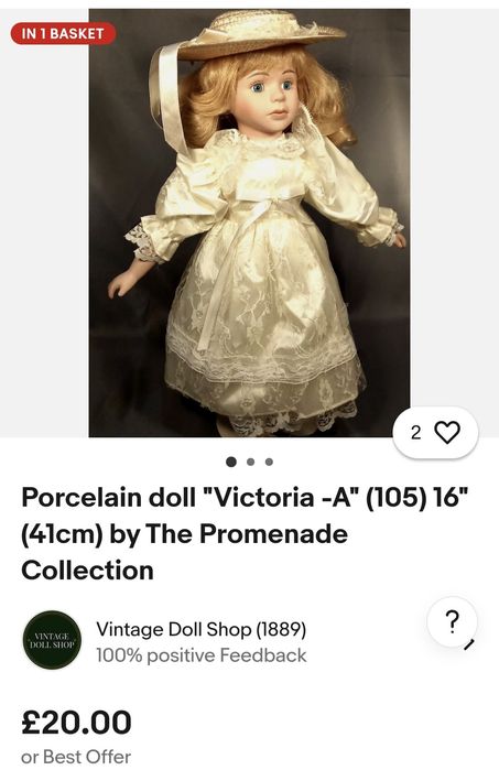 Лялька порцелянова колекційна Promenade