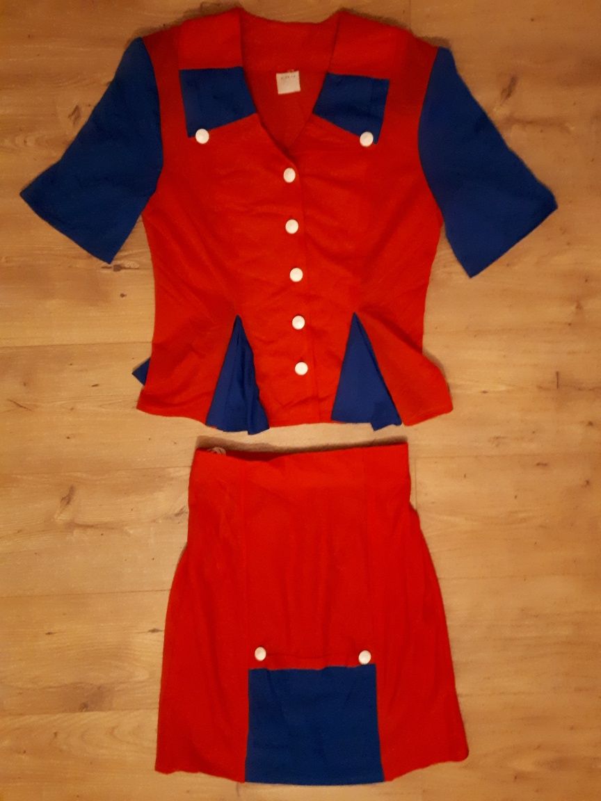 Strój sprzątaczka kostium uniform mundurek przebranie stewardessa M L