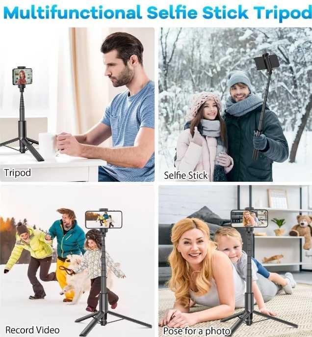 Gehenwo 155cm Statyw do selfie, statyw do telefonu obracany o 360°