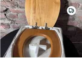 Deska sedesowa drewniana 36x44 cm – nowa, solidne zawiasy metalowe