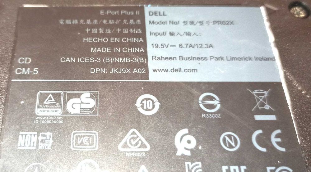 Docking Station Dell PR02X para portateis E6420 E6430 E7440 E7450