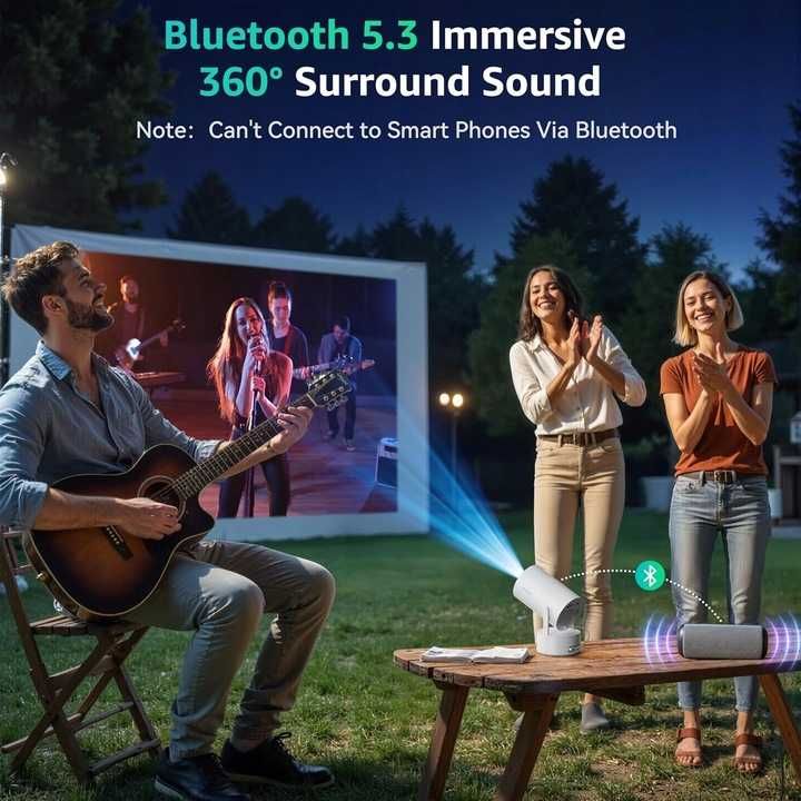 Projektor rzutnik Android 11 z WiFi i Bluetooth przenośny z baterią