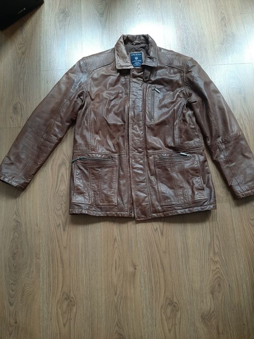 Kurtka skórzana brazowa