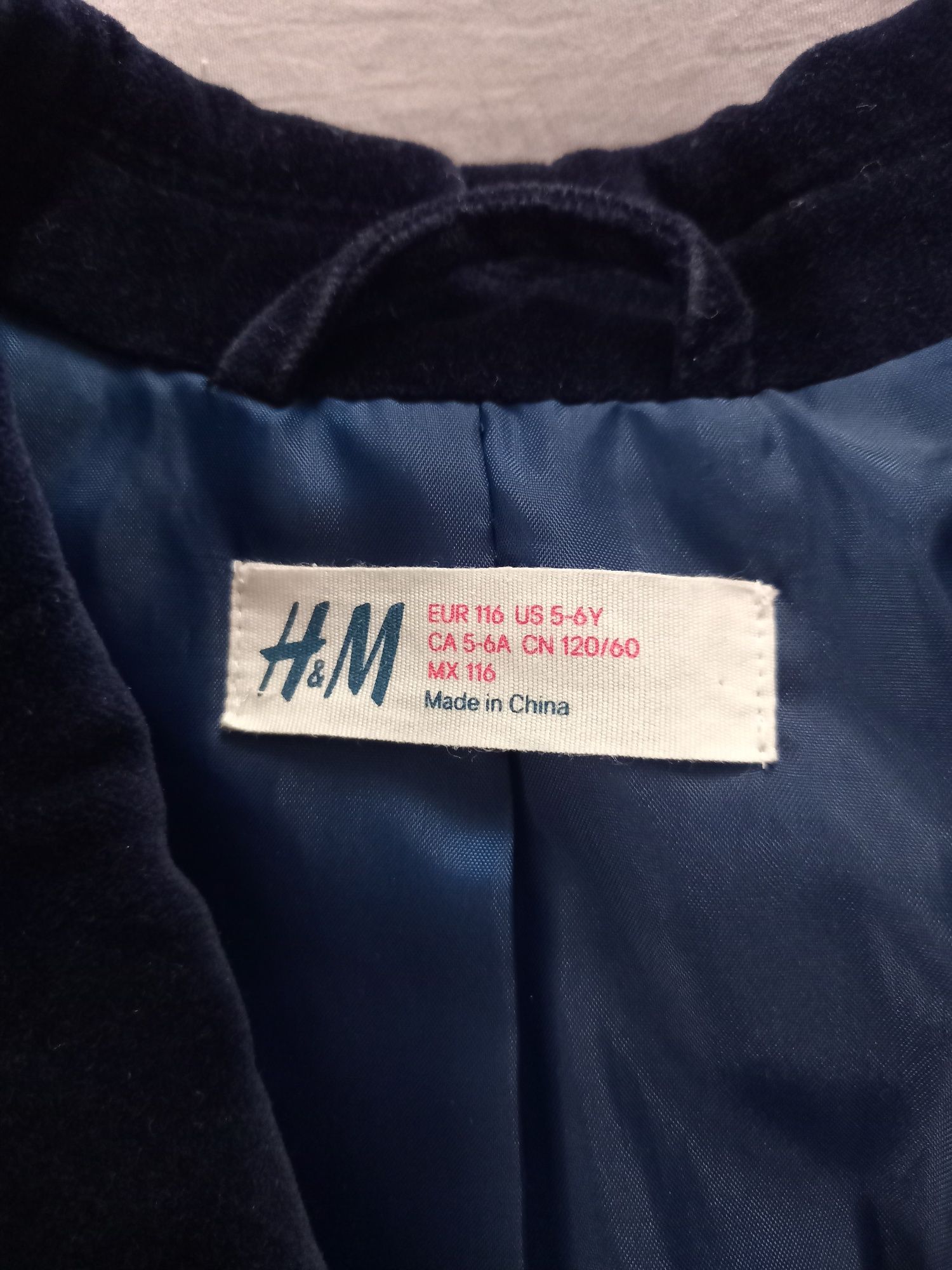 Marynarka welurowa roz. 116 H&M