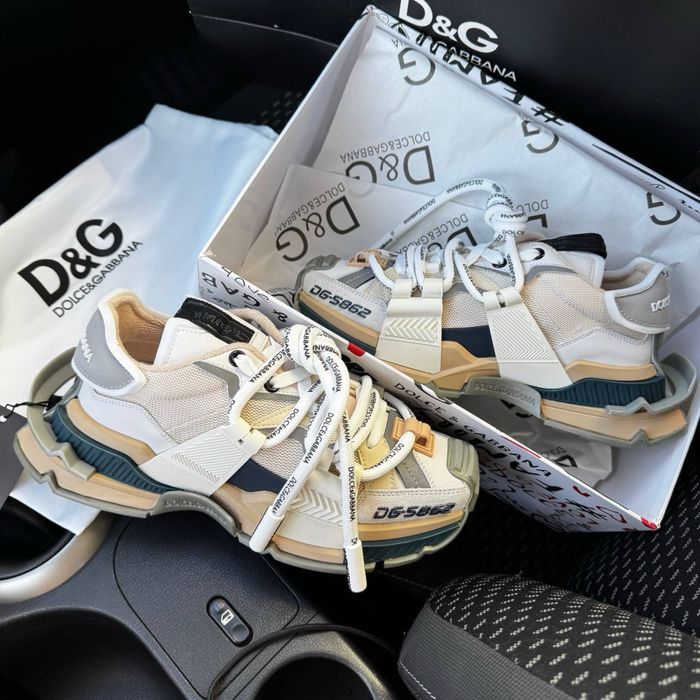 Жіночі кросівки дольче Dolce & Gabanna Space white  cream blue Premium