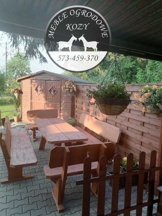 NOWE CENY! Meble ogrodowe drewniane góralskie. Lite drewno ławka stół