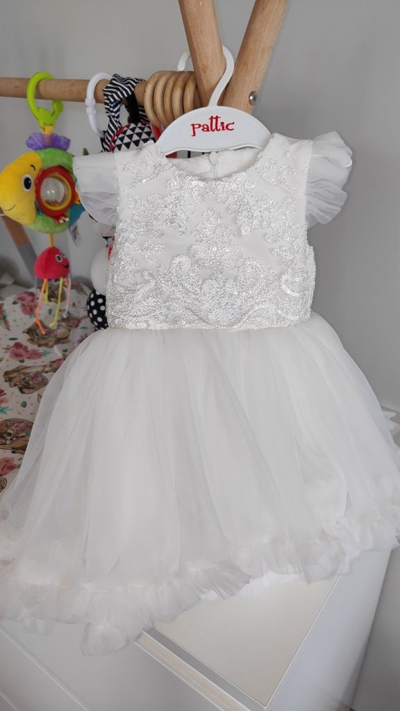 Milulove 68 74 śmietanka sukienka na chrzest chrzciny Elizabeth