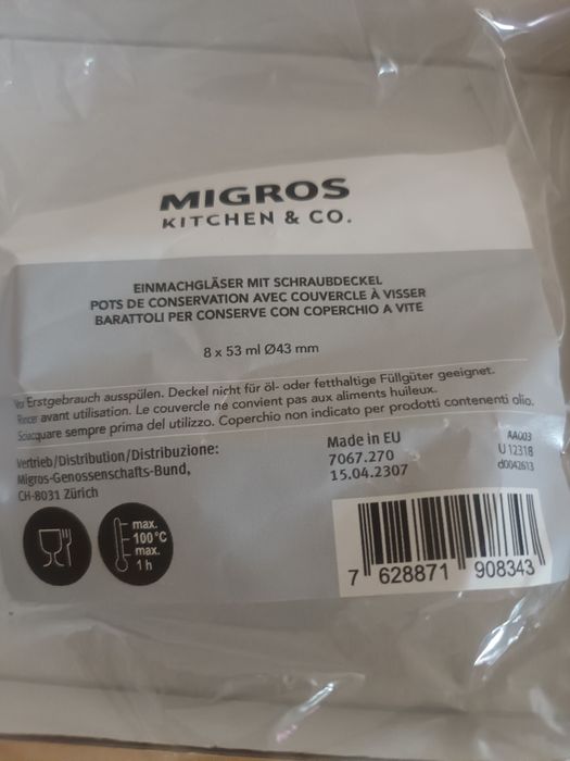 Potes para sobremesas com tampa migros