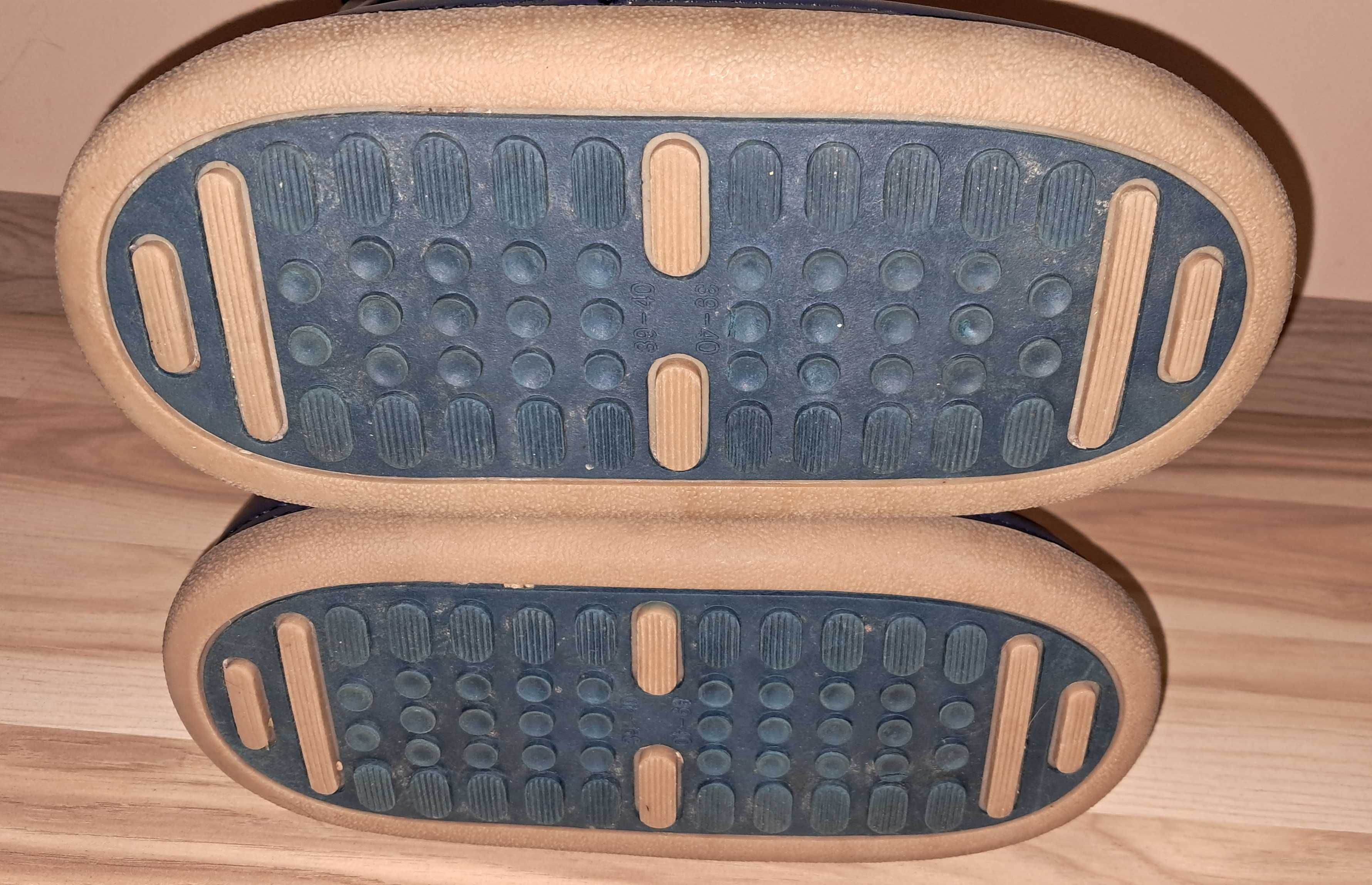 Buty księżycowe vintage 39 40 Moon Boot 90s granatowe śniegowce