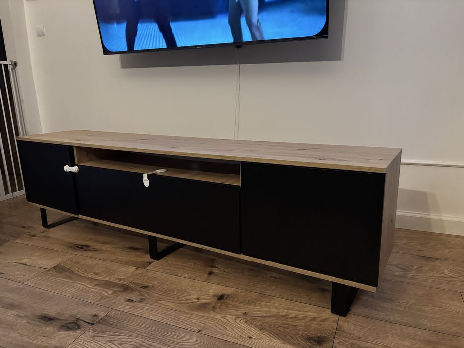 Szafka RTV czarny/dąb artisan